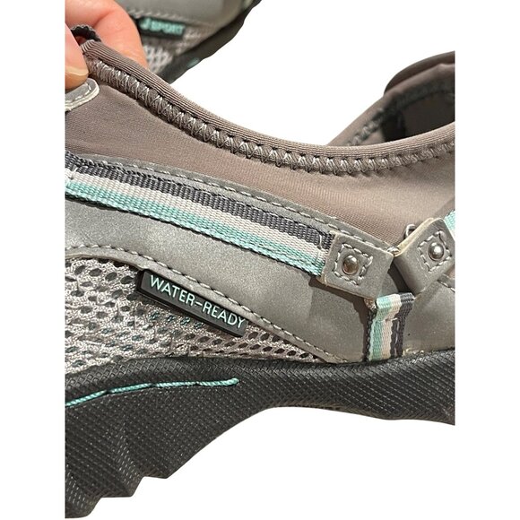 Jsport by Jambu Water-Ready Slip-On Women Shoes 7.5M Gray/Teal Mesh Vegan Upper - Picture 8 of 13